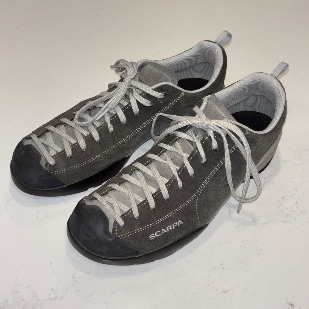 Scarpa Mojito Approach Shoes Men's 12 Gray Suede Vibram Hiking Climbing Gorpcore